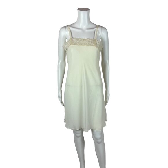 Lord & Taylor Slip Dress Women's Extra Small Cream Vintage Style Lace Lingerie - Picture 1 of 10